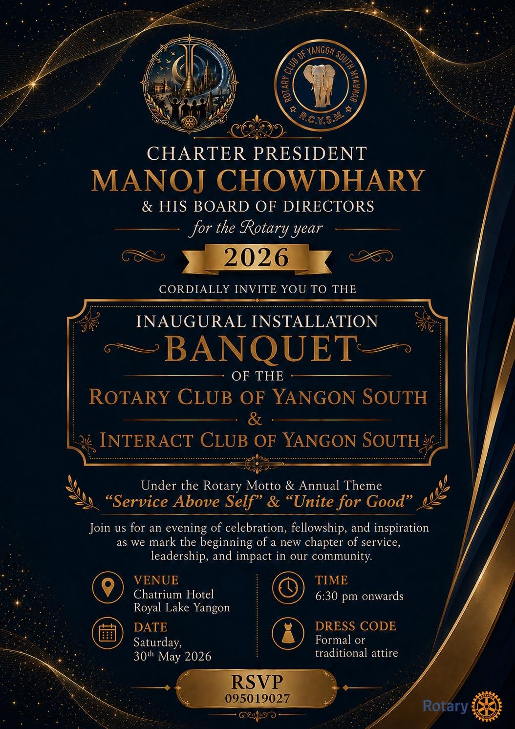 Inaugural Installation Banquet 2026 — Rotary Club of Yangon South